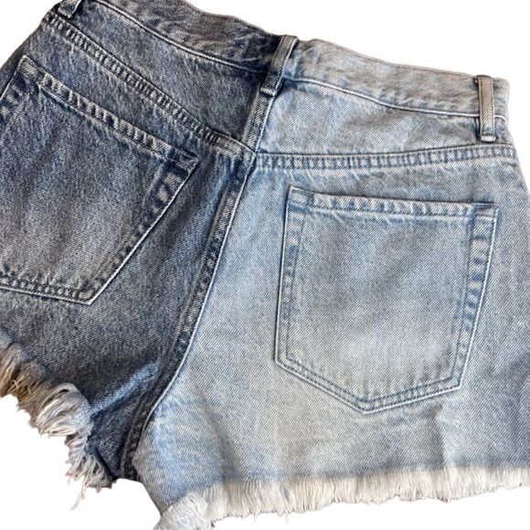 PacSun vintage high rise two tone denim jean shorts size 26 - Picture 6 of 14